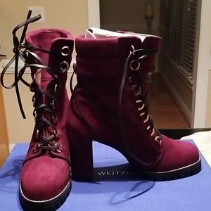 💯% Stuart Weitzman Shackleton Suede Combat Boots